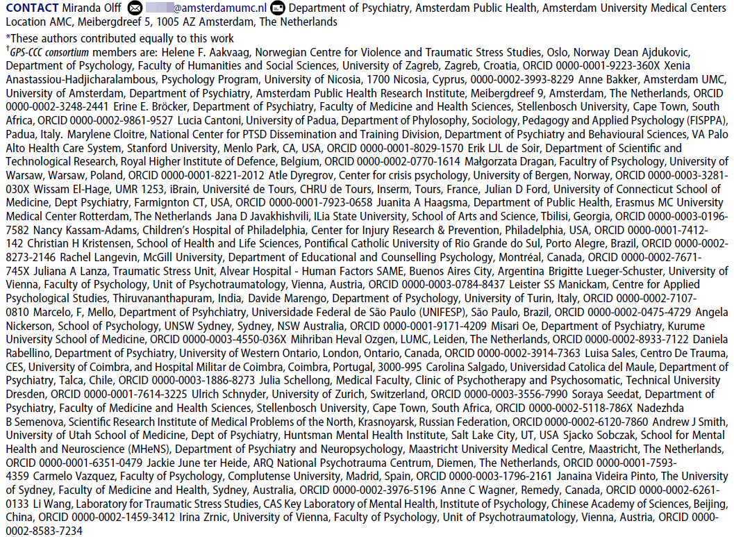 list showing the group name and each person who is a member of the group